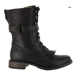UGG Women's Jenna  Military Round Toe Leather Utility Combat Boots
